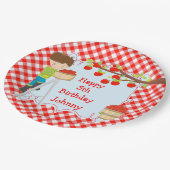 Assiettes En Carton Automne Automne Pomme cueillir Brunette Garçon Ann (Angle)