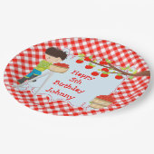 Assiettes En Carton Automne Automne Pomme cueillir Cheveux Noir Garçon (Angle)