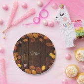 Assiettes En Carton Automne Automne Rustique Feuilles dorés sur Mariag (Fête)