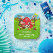 Assiettes En Carton Automne Barnyard Anniversaire Brown Coiffeuse (Fête)