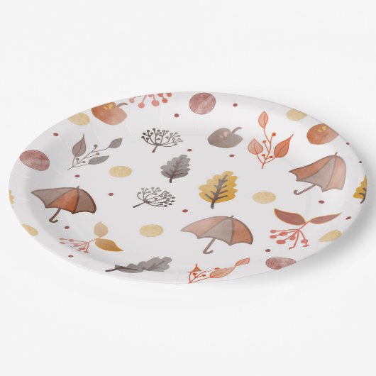 Assiettes En Carton Automne Boho Art Bohemian Motif Anniversaire de en (Angle)