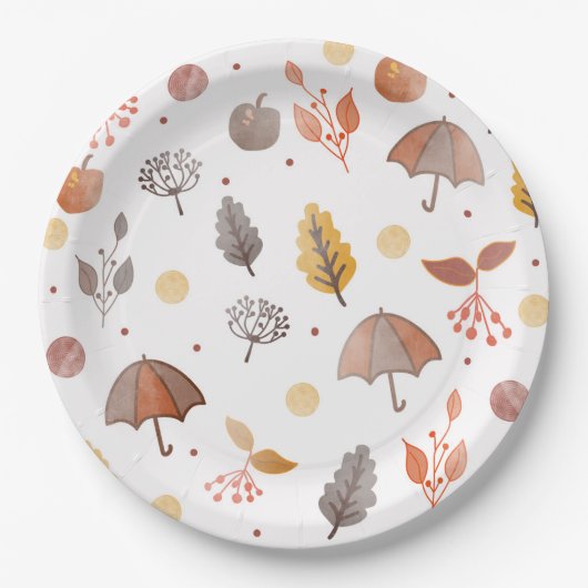 Assiettes En Carton Automne Boho Art Bohemian Motif Anniversaire de en (Devant)
