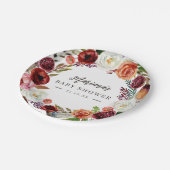 Assiettes En Carton Automne Boho Blooms Baby shower personnalisé (Angle)