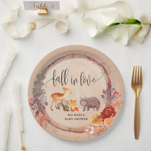 Assiettes En Carton Automne Bois Animaux Baby shower Favoriser (Mariage)