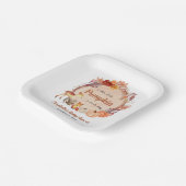 Assiettes En Carton Automne Bois Animaux Citrouilles Baby shower (Angulaire)