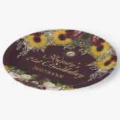 Assiettes En Carton Automne Bourgogne automne Fleurs du feuillage Anni (Angle)