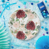 Assiettes En Carton Automne Bourgogne Chrysanthemum Rose pâle (Fête)