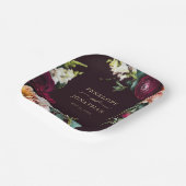 Assiettes En Carton Automne Bourgogne Floral Mariage de script or (Angulaire)