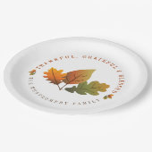 Assiettes En Carton Automne Chêne Feuilles Grâces Thanksgiving Party (Angle)