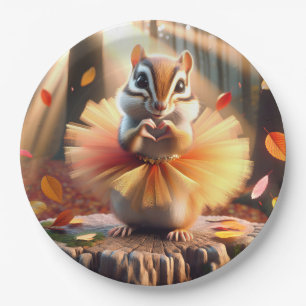 Assiettes En Carton Automne Chipmunk Porter un Tutu