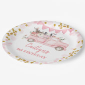 Assiettes En Carton Automne Citrouille de ferme Pink Truck Drive Par A (Angle)