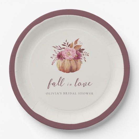 Assiettes En Carton Automne Citrouille & Fleurs Sauvages Fête de Maria (Devant)