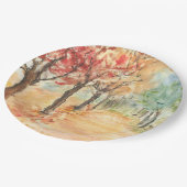 Assiettes En Carton Automne Conception de route sur plaques de papier (Angle)