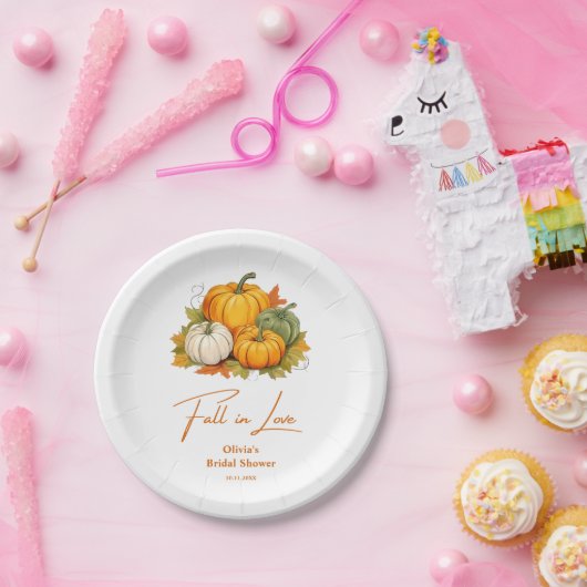 Assiettes En Carton Automne en amour Rustique Automne Citrouille Fête (Fête)