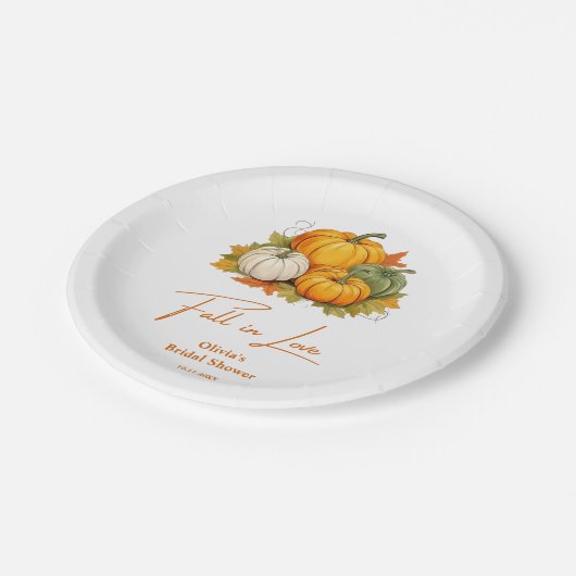 Assiettes En Carton Automne en amour Rustique Automne Citrouille Fête (Angle)