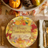 Assiettes En Carton Automne Feuillage de l'automne Bon thanksgiving de