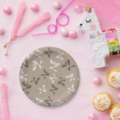 Assiettes En Carton Automne Feuillage Feuille Motif Brown (Fête)