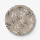 Assiettes En Carton Automne Feuillage Feuille Motif Brown (Devant)