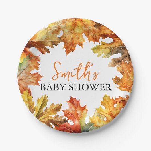 Assiettes En Carton Automne Feuilles Baby shower