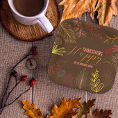Assiettes En Carton Automne Feuilles Branches et Berries Thanksgiving
