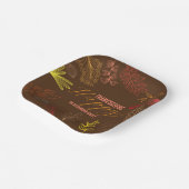 Assiettes En Carton Automne Feuilles Branches et Berries Thanksgiving (Angulaire)