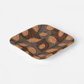 Assiettes En Carton Automne Feuilles Brown (Angulaire)