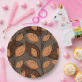 Assiettes En Carton Automne Feuilles Brown (Fête)