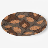 Assiettes En Carton Automne Feuilles Brown (Angle)