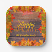 Assiettes En Carton Automne Feuilles d'automne sur le Bon thanksgiving (Recto)