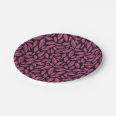 Assiettes En Carton Automne Feuilles d'automne violet et noir Motif (Angle)