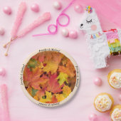 Assiettes En Carton Automne Feuilles Personnalisées Noms Mariage Récep (Fête)