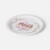 Assiettes En Carton Automne Fille Tracteur Invitation Anniversaire (Angle)
