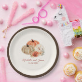 Assiettes En Carton Automne Fleurs Citrouilles Élégantes Tombant amour (Fête)