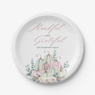 Assiettes En Carton Automne Floral Citrouille Thanksgiving