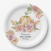 Assiettes En Carton Automne Floral Petit Citrouille sur le chemin Baby (Devant)