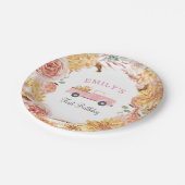 Assiettes En Carton Automne Floral rose petite fille CITROUILLE Annive (Angle)