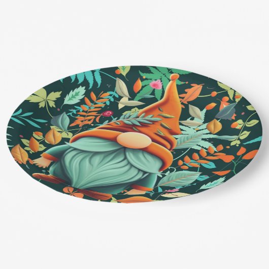 Assiettes En Carton Automne Gnome (Angle)