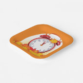 Assiettes En Carton Automne Heure Changer Feuilles Automne Et Horloge  (Angulaire)
