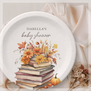 Assiettes En Carton Automne Livre d'automne Thème Baby shower