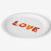 Assiettes En Carton Automne Mariage Rustique Feuilles épel Amour autom (Angle)