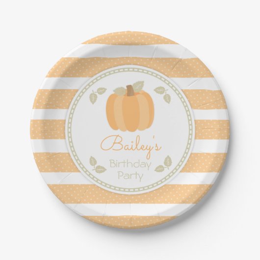 Assiettes En Carton Automne Petite Citrouille Anniversaire Plaque papi (Devant)