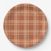 Assiettes En Carton Automne Plaid Un Petit Baby shower Citrouille (Devant)