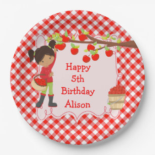 Assiettes En Carton Automne Pomme d'automne cueillir Africain-Américai