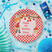 Assiettes En Carton Automne Pomme ramasser Cheveux rouges Anniversaire (Fête)