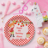 Assiettes En Carton Automne Pomme ramasser Cheveux rouges Anniversaire (Fête)