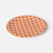 Assiettes En Carton Automne Rétro Automne Orange Tartan Plaid (Angle)