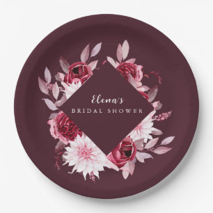 Assiettes En Carton Automne Romance Gold Frame Floral nage douche