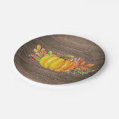 Assiettes En Carton Automne Rustic Watercolor Citrouille Automne (Angle)