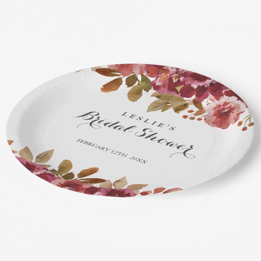 Assiettes En Carton Automne Rustique Brunch & Fête des mariées Bubbly (Angle)