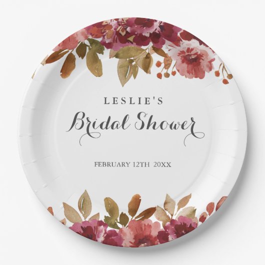 Assiettes En Carton Automne Rustique Brunch & Fête des mariées Bubbly (Devant)